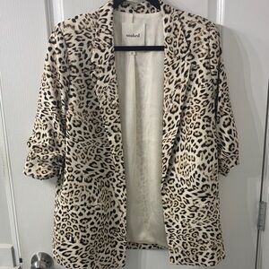 Simons Soaked Leopard Print Cheetah Print Elegant Trendy Large NWT Blazer
